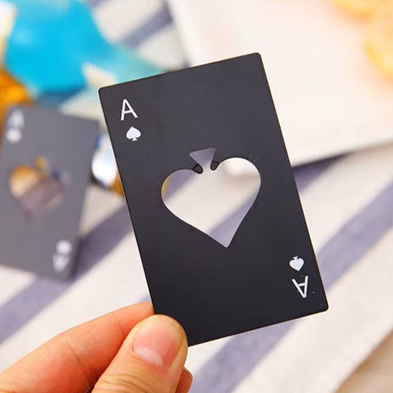 Black Ace of Spades Bottle Opener